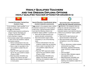Highly Qualified Teachers Chart (Sept 2011)