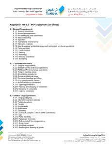 Regulation PM- 8.0 Ports Operations (on shore)