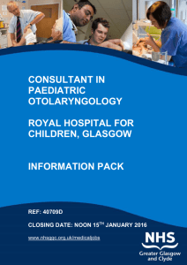 consultant in paediatric otolaryngology, ref 40709d