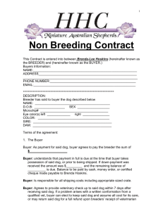 Non Breeding Contract - HHC Australian Shepherds