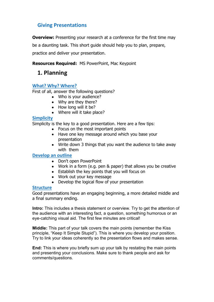 How To Write A Presentation Handout