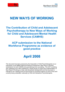 New Ways of Working for Child and Adolescent Psychotherapy