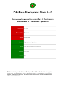 Emergency Response document Part III Contingency Plan