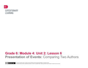 Grade 6: Module 4: Unit 2: Lesson 6 Presentation of Ideas