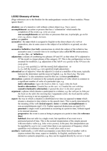 LG352 Glossary of terms