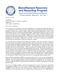 Municipal Sponsor Letter - Monofilament Recovery & Recycling
