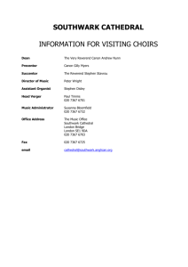 Further information for visiting choirs can be