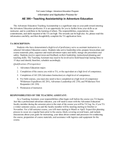 Teaching Assistantship (TA) Information and Application