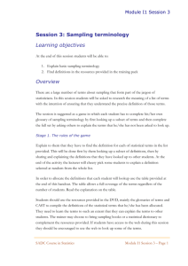 Session 3: Sampling terminology