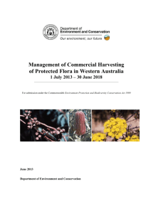 Management of Commercial Harvesting of Protected Flora in