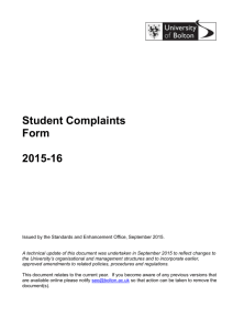 Student Complaint Form 2015-16