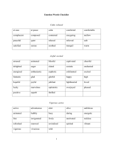 Emotion Words Checklist