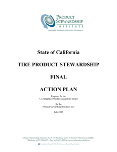 California Tire Product Stewardship Final Action Plan