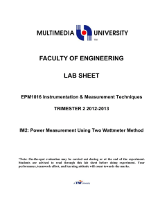EPM1016: Instrumentation and Measurement Techniques