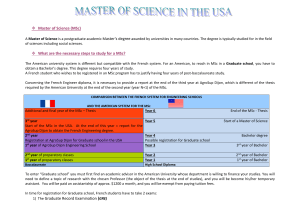 TRADUCTION MASTER OF SCIENCE EN ANGLAIS