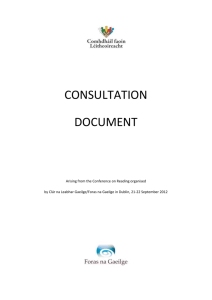 CONSULTATION DOCUMENT Arising from the Conference on