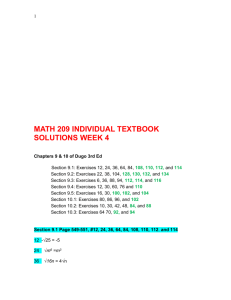 math 209 individual textbook solutions week 4