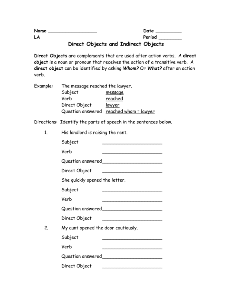 Subject Direct Object Predicate Nominative Object Of Preposition And Appositive