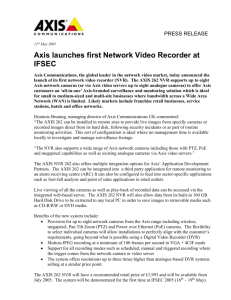 Axis launches first Network Video Recorder at IFSEC