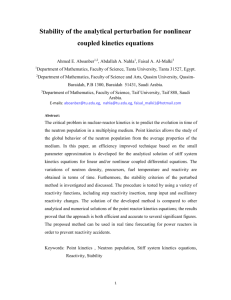 Stability of the analytical perturbation for nonlinear coupled kinetics