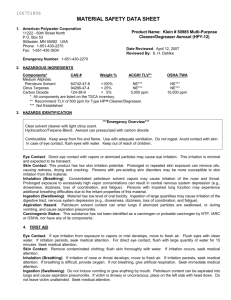 MATERIAL SAFETY DATA SHEET