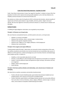 Policy 4B Castle View School Policy Statement – Equalities Act