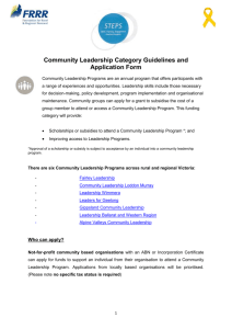 Community Leadership - Guidelines and application form