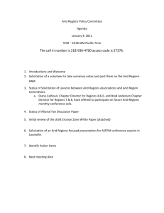Arid Regions Policy Committee Agenda January 4, 2011 9:00 – 10