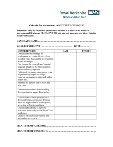 Aseptic Technique assessment form