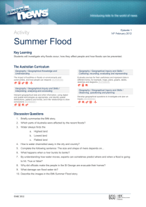 Activity Summer Flood Key Learning Students will investigate why