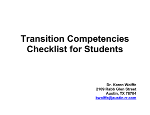 Transition Competencies Checklist