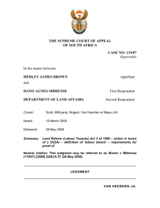 THE SUPREME COURT OF APPEAL - University of the Free State