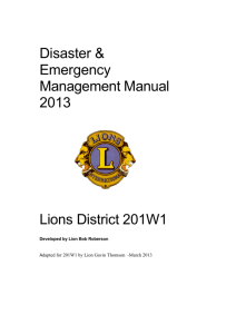 Disaster & - Lions District 201W1