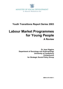 Labour Market Programmes for Young People