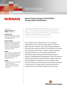 Nissan Projects Savings of $135 Million Through Global