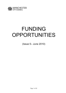 funding opportunities - Manchester City Council