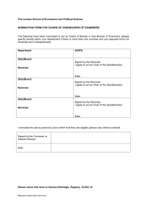 Exam Board Chair Nomination form