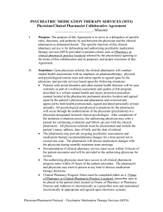 a draft psychiatry collaboration agreement for pharmacists and