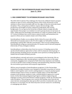 Interdisciplinary Solutions Task Force Fall 2010 Final Report