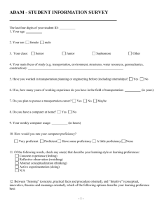 Homework 4 Evaluation Survey - STREET