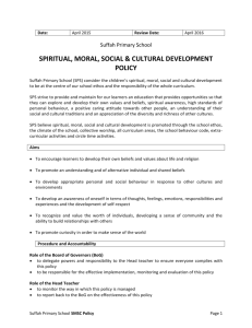 Spiritual, Moral, Social and Cultural Development