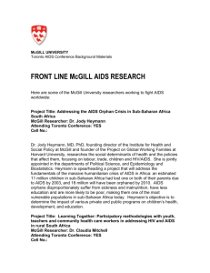 MCGILL UNIVERSITY: FRONTLINE AIDS PROJECTS