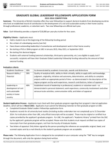Application form for Graduate Global Leadership