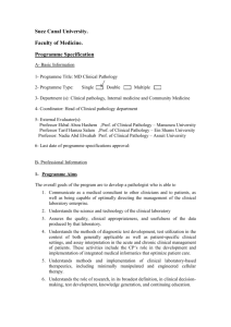 1- Programme Title: MD Clinical Pathology