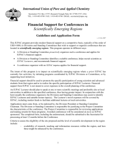 Financial Support for Conferences - International Union of Pure and