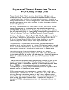 Brigham and Women`s Researchers Discover FSGS Kidney Disease