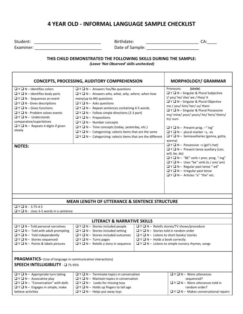 informal-language-assessment-checklist