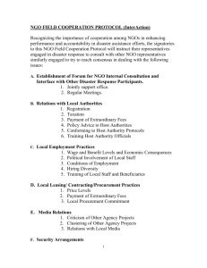 NGO FIELD COOPERATION PROTOCOL (InterAction)
