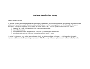 Northeast Travel Habits Report FY2002