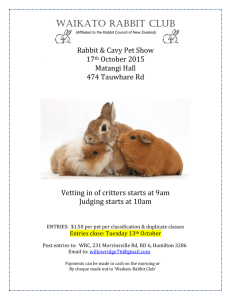 Rabbit & Cavy pet schedule 2015